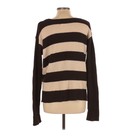 Ambiance | Stripe Brown Beige Long Sleeve - Picture 7 of 13